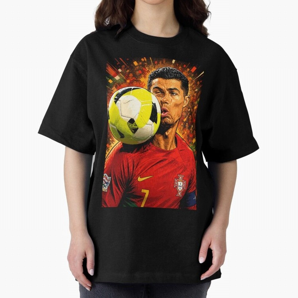 Legendary shot Oversized T-Shirt Celebrate FIFA World Cup 2026 Featuring Haaland, Argentina, France and Brazil Energy, Global Supporter Spirit, Legendary Goals, National Colors and Tournament Celebration; Ideal for Passionate Fans Who Love Underdog