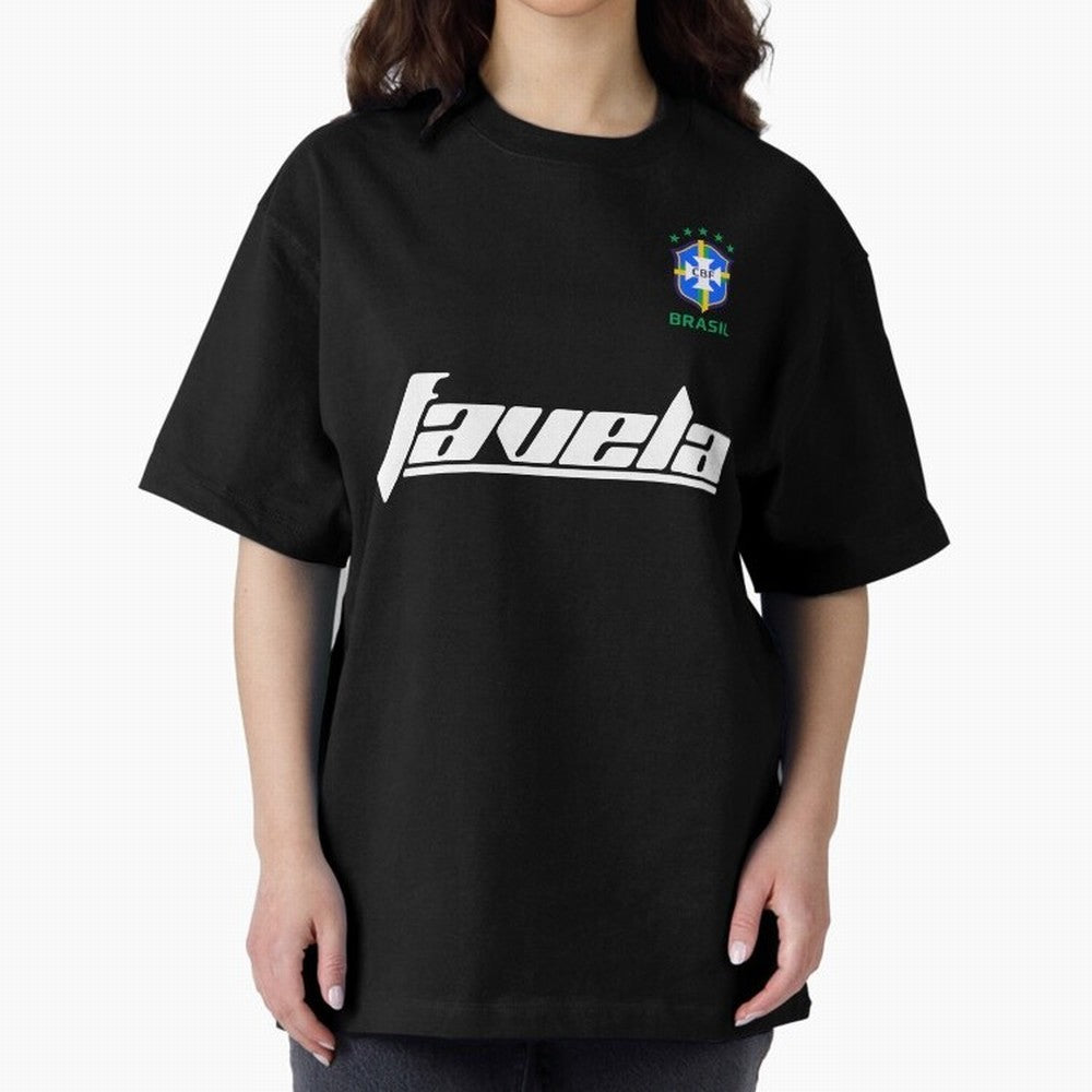 Brasil CBF WorldCup Favela Oversized T-Shirt Cheer for FIFA World Cup 2026 Filled with Mbappe and Neymar, Argentina, France and Brazil Energy, Match Day Excitement, Supporter Culture, Golden Goals and Global Football Passion; Perfect for People Who