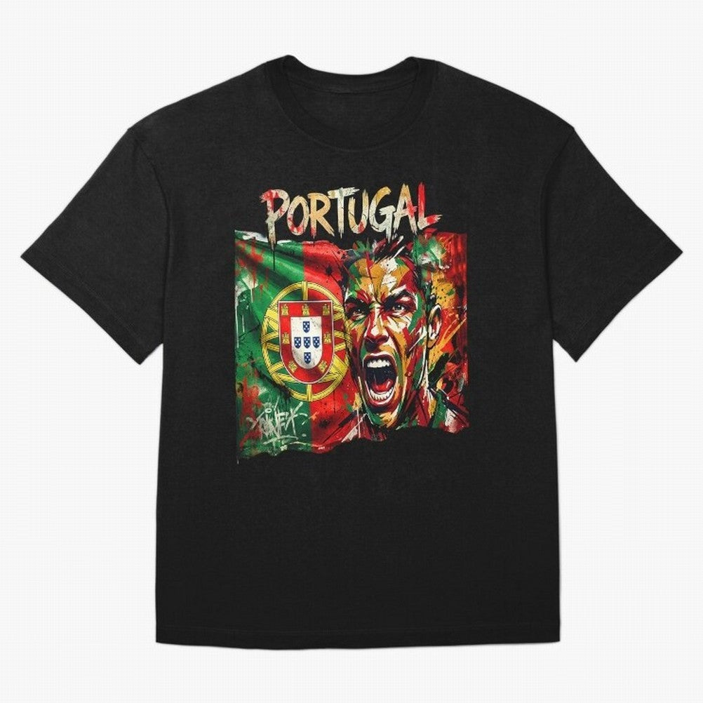 PORTUGAL FOOTBALL TEAM Oversized T-Shirt Refresh Global Football Passion for FIFA World Cup 2026 USA Canada Mexico, Made for Messi, CR7 and Mbappe, Brazil, Champion Mindset, Group Stage Buzz, Knockout Tension and Passionate Fan Culture; Ideal for