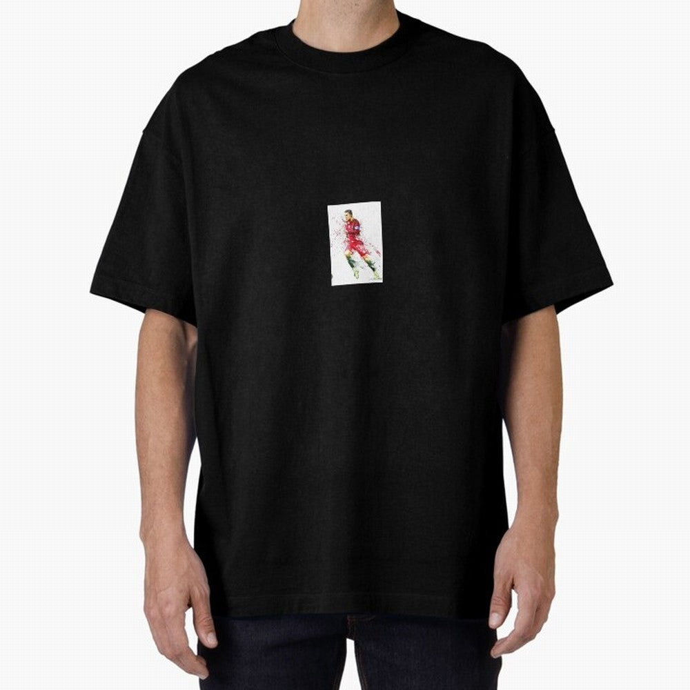Ronaldo sticker Oversized T-Shirt Feel International Energy from FIFA World Cup 2026 USA Canada Mexico Spirit, Centered on Portugal, Spain and Germany, Messi, CR7 and Mbappe, Game Day Rituals, Football Legends, Country Pride and the Road to the