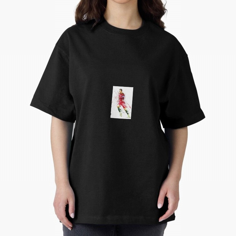 Ronaldo sticker Oversized T-Shirt Feel International Energy from FIFA World Cup 2026 USA Canada Mexico Spirit, Centered on Portugal, Spain and Germany, Messi, CR7 and Mbappe, Game Day Rituals, Football Legends, Country Pride and the Road to the