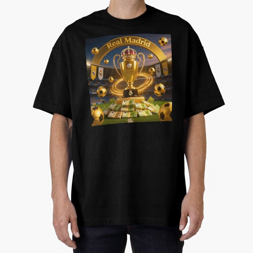 The Wealth of Real Madrid Oversized T-Shirt Celebrate Unforgettable Nights in Global Football Passion for FIFA World Cup 2026 USA Canada Mexico, Driven by Neymar, Haaland and Cristiano Ronaldo, Argentina, France and Brazil, Football Festival