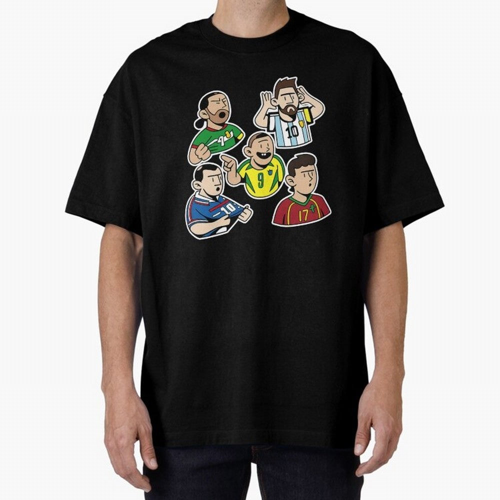 Soccer players Oversized T-Shirt Stand with Match Day Hype around FIFA World Cup 2026, Haaland and Mbappe, Brazil, Portugal and Argentina, Tournament Hype, Historic Matchups, Family Viewing Parties and Global Sports Pride; Ideal for Fans Who Follow