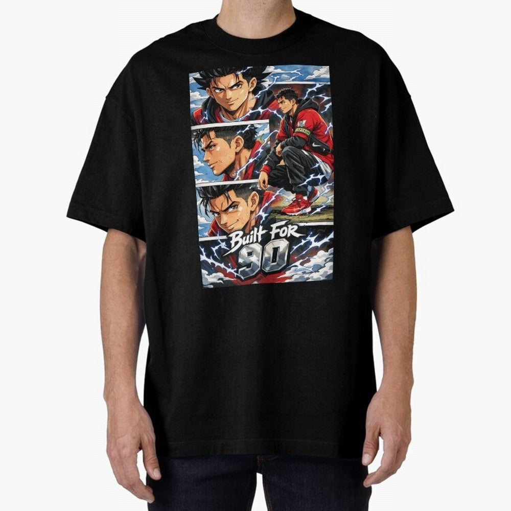 Built for 90 ¨C Anime Streetwear Football Art Oversized T-Shirt Carry National Pride through FIFA World Cup 2026 USA Canada Mexico Spirit, Driven by Spain, Neymar, Haaland and Cristiano Ronaldo, Stadium Memories, Football Loyalty, International