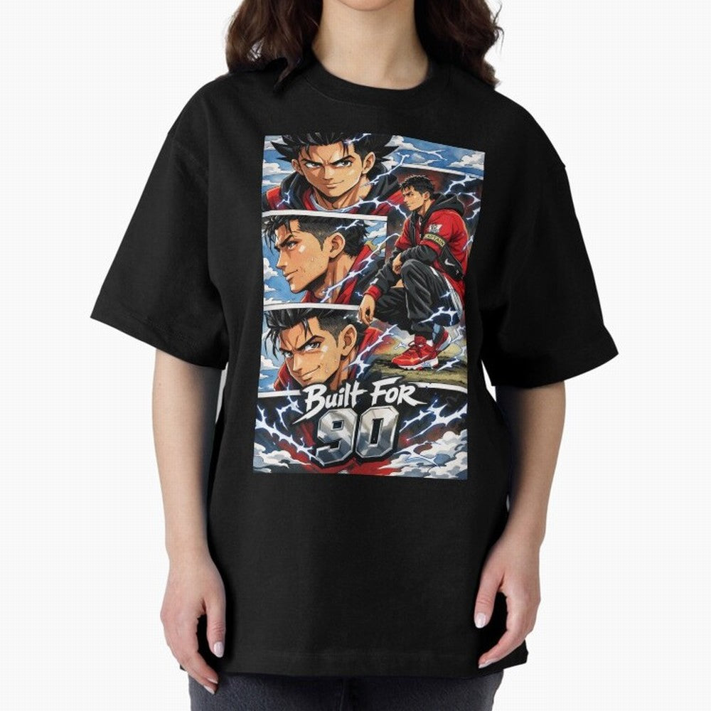 Built for 90 ¨C Anime Streetwear Football Art Oversized T-Shirt Carry National Pride through FIFA World Cup 2026 USA Canada Mexico Spirit, Driven by Spain, Neymar, Haaland and Cristiano Ronaldo, Stadium Memories, Football Loyalty, International