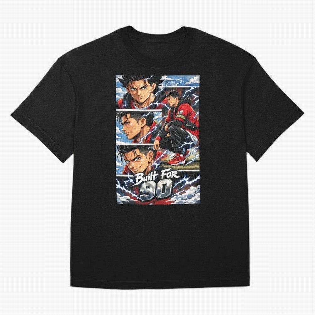 Built for 90 ¨C Anime Streetwear Football Art Oversized T-Shirt Carry National Pride through FIFA World Cup 2026 USA Canada Mexico Spirit, Driven by Spain, Neymar, Haaland and Cristiano Ronaldo, Stadium Memories, Football Loyalty, International