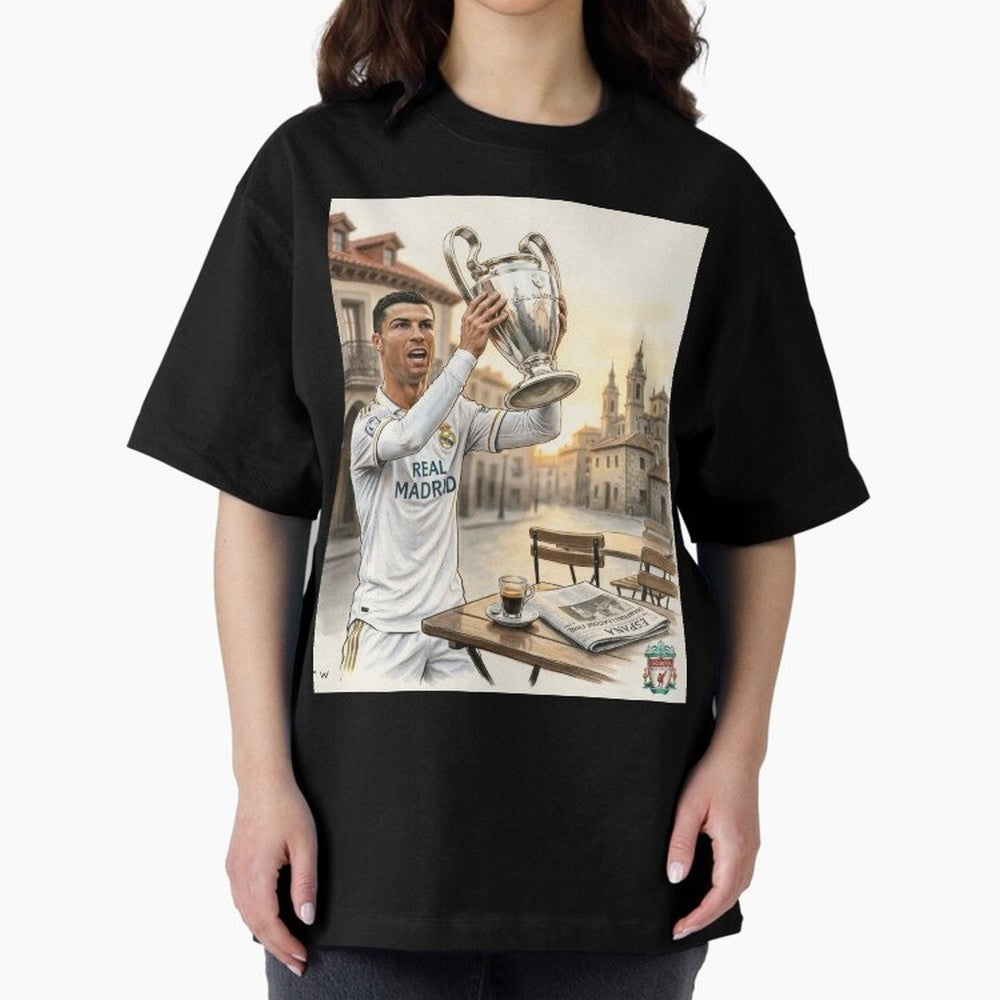 Madrid Oversized T-Shirt Show Your Stadium Side during Global Football Passion for FIFA World Cup 2026 USA Canada Mexico, Driven by Messi, Neymar and Mbappe, Argentina, France and Brazil, Goal Celebration Energy, Supporter Heritage, Football Icons