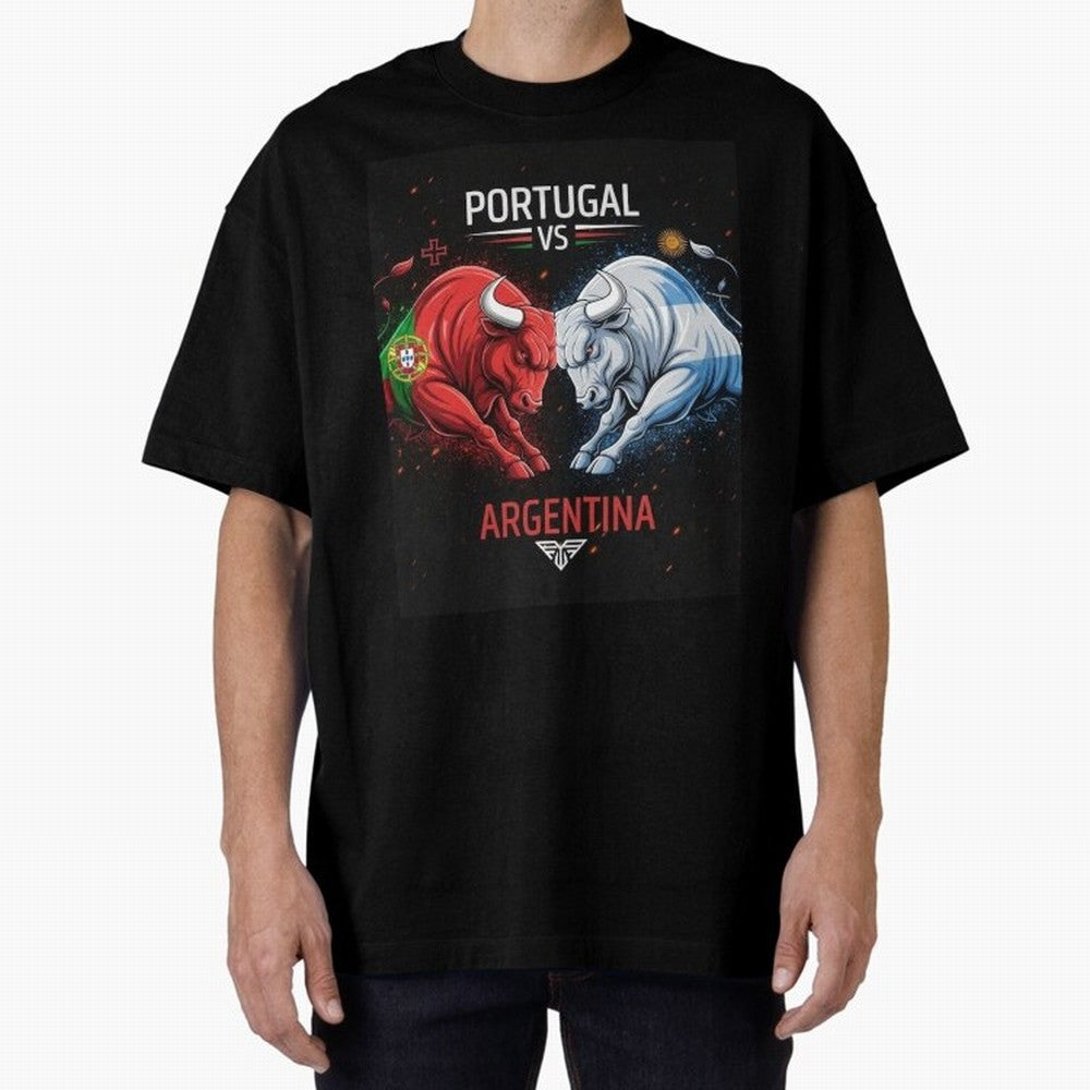 Messi vs Ronaldo Oversized T-Shirt Show Match Day Excitement for FIFA World Cup 2026 Connected to Neymar, Argentina Energy, Global Supporter Spirit, Legendary Goals, National Colors and Tournament Celebration; Made for Die Hard Supporters, Soccer