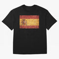 Vintage Distressed Spanish Flag Oversized T-Shirt Carry the Colors and Pride of FIFA World Cup 2026 USA Canada Mexico for Fans of Mbappe and England and Germany, Bringing Football Passion, Legendary Performances, Festival Vibes and Supporter