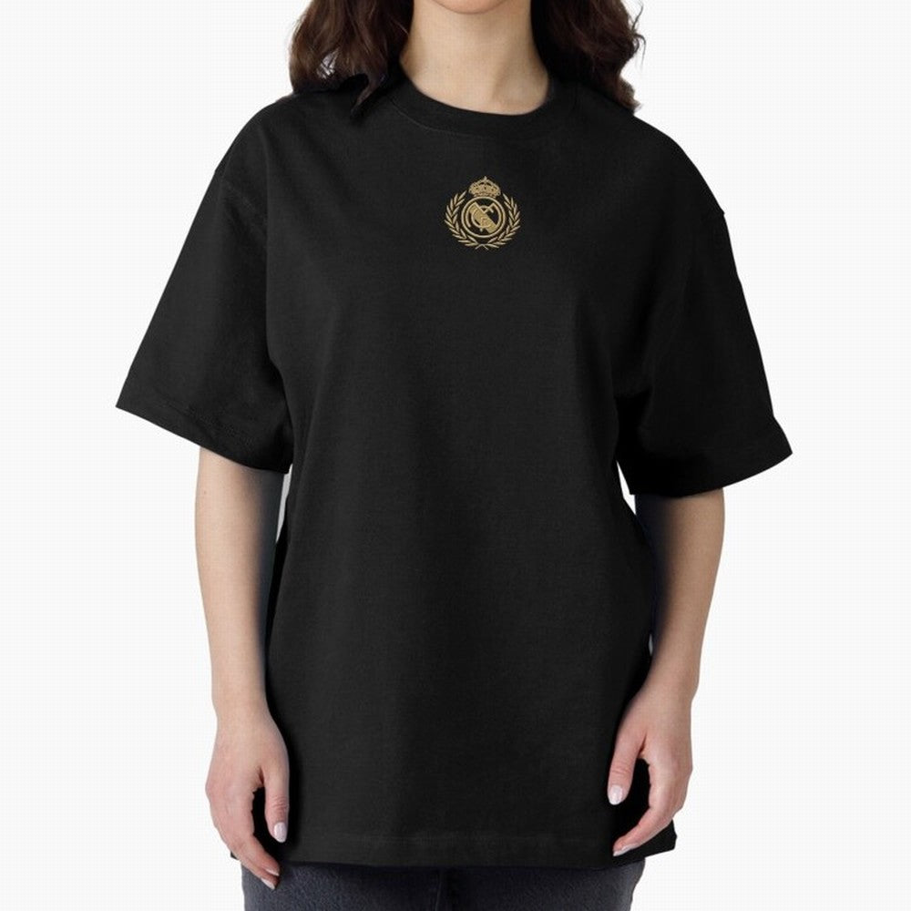REAL MADRID GOLDEN EMBROIDERY Oversized T-Shirt Bring Trophy Dreams to FIFA World Cup 2026 USA Canada Mexico for Fans of Haaland and France and Portugal, Bringing Stadium Memories, Football Loyalty, International Chants and Championship Tradition;
