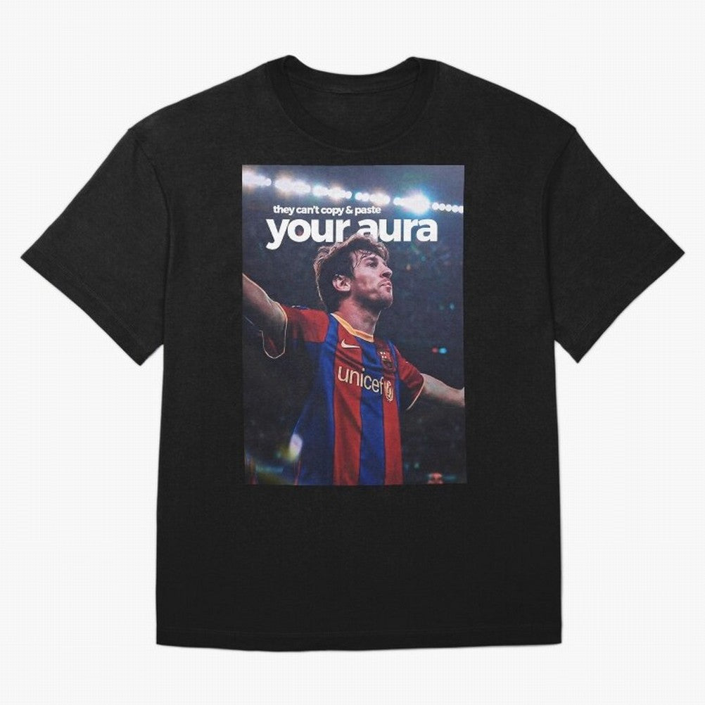 Lionel Messi - They can't copy & paste your aura Oversized T-Shirt Make Your Look Match Match Day Hype around FIFA World Cup 2026 USA Canada Mexico, Neymar, England, Football Festival Excitement, Trophy Ambitions, Country Rivalries and Star Player