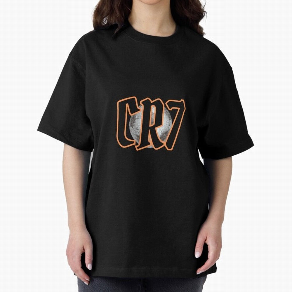 CR7 BLACK Oversized T-Shirt Enjoy Match Day Hype around FIFA World Cup 2026 Group Stage, CR7 and Messi, France and Portugal, Football History, Final Match Energy, Crowd Noise and Once in a Lifetime Moments; Ideal for Fans Who Follow Messi,
