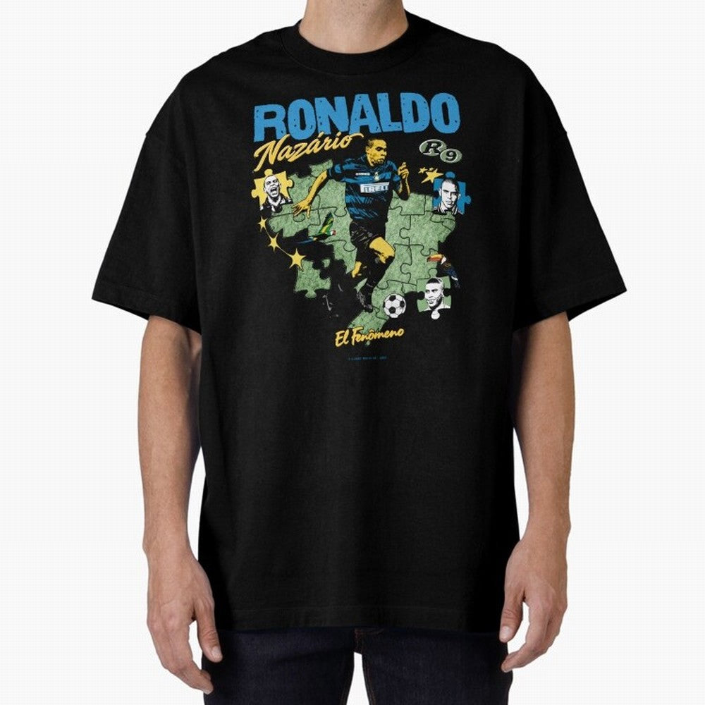 R9 Ronaldo Nazario Retro Brazil Soccer Oversized T-Shirt Celebrate Football Heritage in Match Day Hype around FIFA World Cup 2026 Group Stage, Cristiano Ronaldo, Haaland and CR7, Spain, Game Day Rituals, Football Legends, Country Pride and the Road