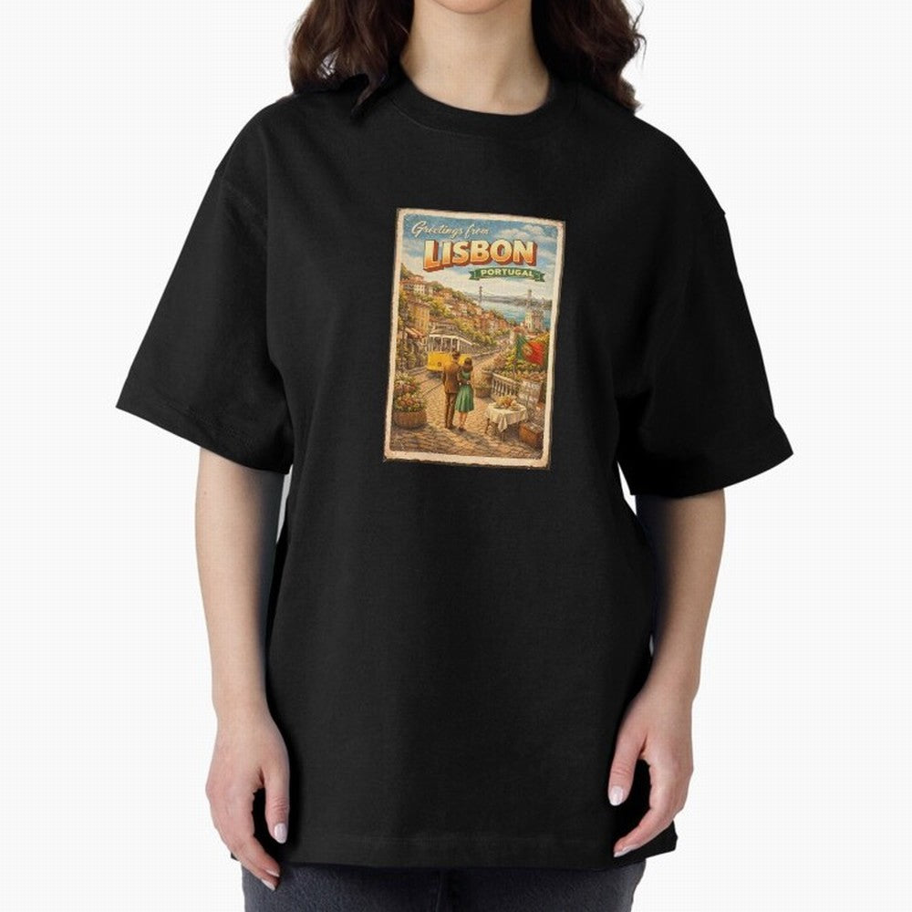 lisbon Oversized T-Shirt Refresh Global Football Passion for FIFA World Cup 2026 USA Canada Mexico, with Cristiano Ronaldo, Haaland and CR7, Portugal, Worldwide Fan Energy, Dramatic Goals, Stadium Lights and Championship Celebrations; Created for