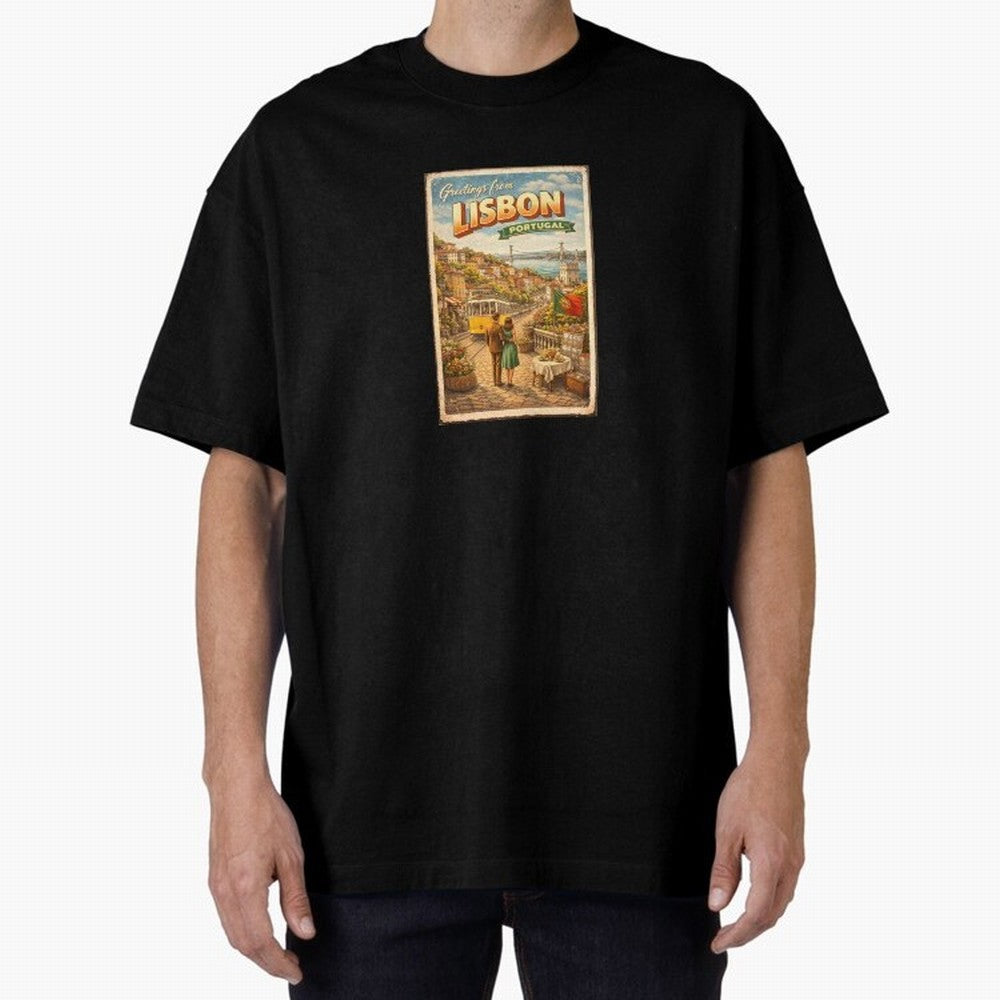 lisbon Oversized T-Shirt Refresh Global Football Passion for FIFA World Cup 2026 USA Canada Mexico, with Cristiano Ronaldo, Haaland and CR7, Portugal, Worldwide Fan Energy, Dramatic Goals, Stadium Lights and Championship Celebrations; Created for