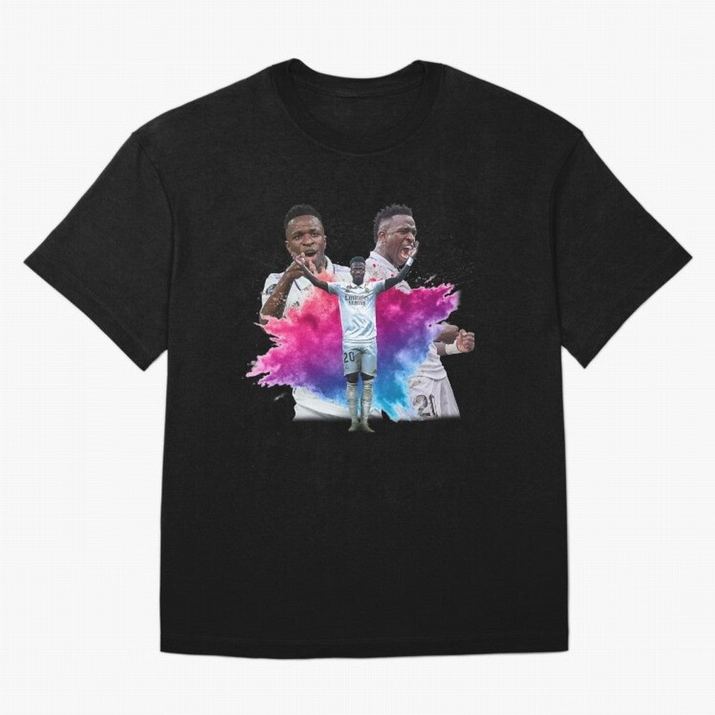 Fanart Vinicius Junior Merch Oversized T-Shirt Bring FIFA World Cup 2026 Highlighting Messi, CR7 and Mbappe, Argentina Energy, Stadium Chants, National Pride, Trophy Dreams and Unforgettable Football Memories; Made for Die Hard Supporters, Soccer