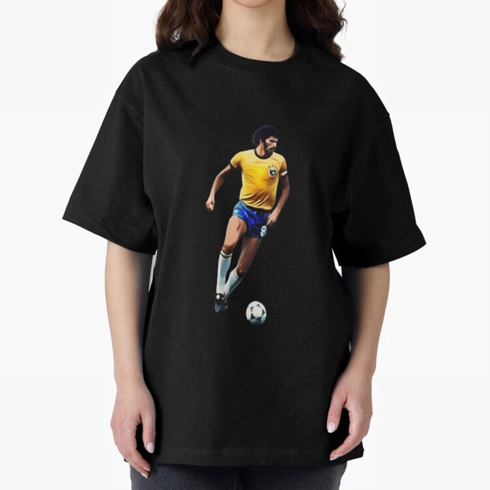 Legends Of The Beautiful Game Cartoon Collection Legends Socrates Cartoon Artwork9 Oversized T-Shirt Fuel the Hype around the FIFA World Cup 2026 Group Stage Journey through Neymar, Haaland and Cristiano Ronaldo Highlights, Brazil, Portugal and