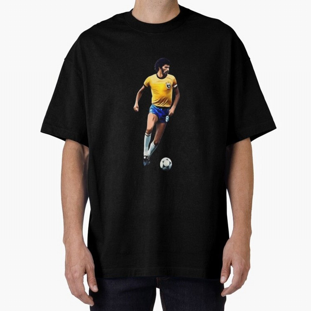 Legends Of The Beautiful Game Cartoon Collection Legends Socrates Cartoon Artwork9 Oversized T-Shirt Fuel the Hype around the FIFA World Cup 2026 Group Stage Journey through Neymar, Haaland and Cristiano Ronaldo Highlights, Brazil, Portugal and