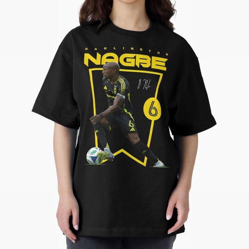 Darlington Nagbe Columbus Crew Oversized T-Shirt Represent the Passion of Match Day Hype around FIFA World Cup 2026 Group Stage, Mbappe and Neymar, Brazil, Portugal and Argentina, Classic Soccer Heritage, Championship Pressure, Fan Loyalty and