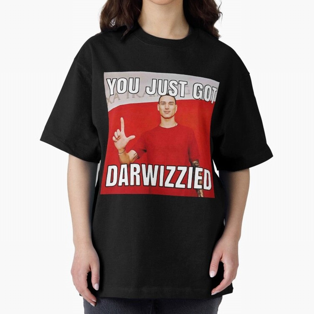 You Just Got Darwizzied Active Oversized T-Shirt Show Match Day Excitement for FIFA World Cup 2026 Group Stage Spirit, Inspired by Brazil, Portugal and Argentina, Cristiano Ronaldo, Haaland and CR7, Championship Spirit, Famous Goals, Roaring Crowds