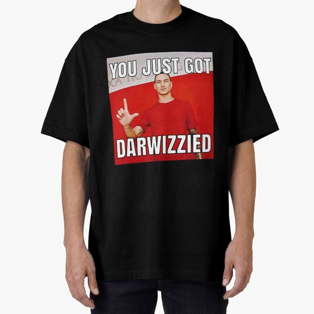 You Just Got Darwizzied Active Oversized T-Shirt Show Match Day Excitement for FIFA World Cup 2026 Group Stage Spirit, Inspired by Brazil, Portugal and Argentina, Cristiano Ronaldo, Haaland and CR7, Championship Spirit, Famous Goals, Roaring Crowds