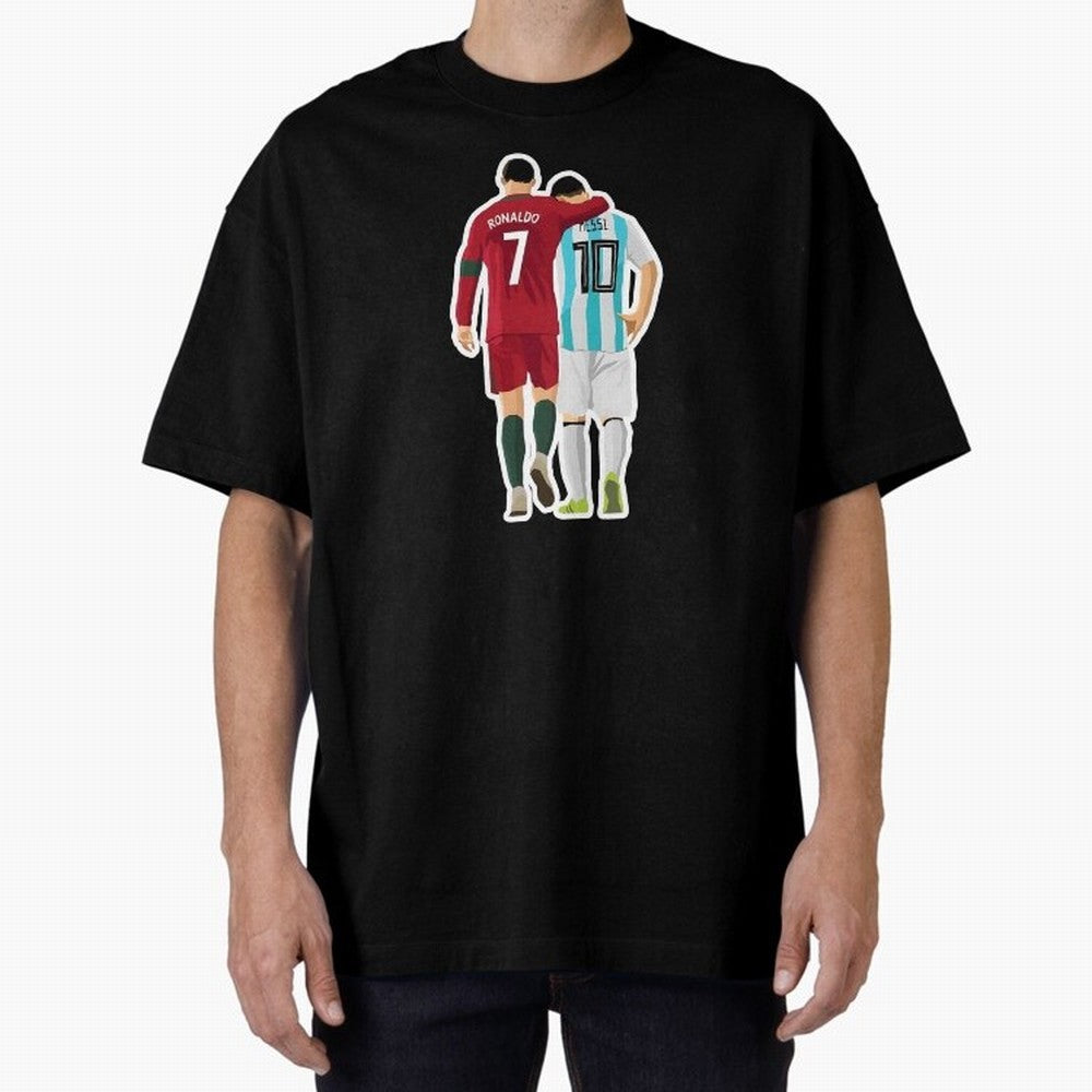 Ronaldo & Messi Oversized T-Shirt Share FIFA World Cup 2026 Group Stage Spirit, Celebrating Netherlands, Cristiano Ronaldo, Football Passion, Legendary Performances, Festival Vibes and Supporter Community; Made for Collectors Who Enjoy Iconic