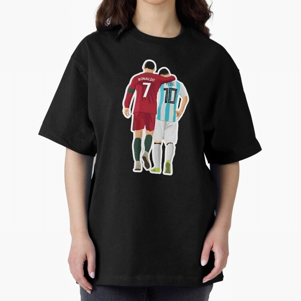 Ronaldo & Messi Oversized T-Shirt Share FIFA World Cup 2026 Group Stage Spirit, Celebrating Netherlands, Cristiano Ronaldo, Football Passion, Legendary Performances, Festival Vibes and Supporter Community; Made for Collectors Who Enjoy Iconic