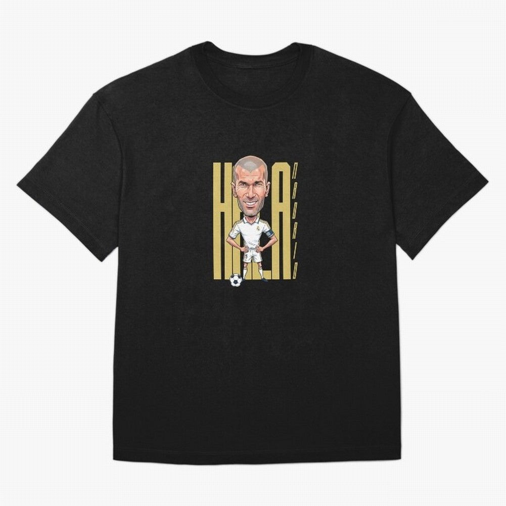 Caricature of Zin¨¦dine Zidane Hala Madrid Oversized T-Shirt Refresh Global Football Passion for FIFA World Cup 2026 USA Canada Mexico, Made for Messi, CR7 and Mbappe, Brazil, Champion Mindset, Group Stage Buzz, Knockout Tension and Passionate Fan
