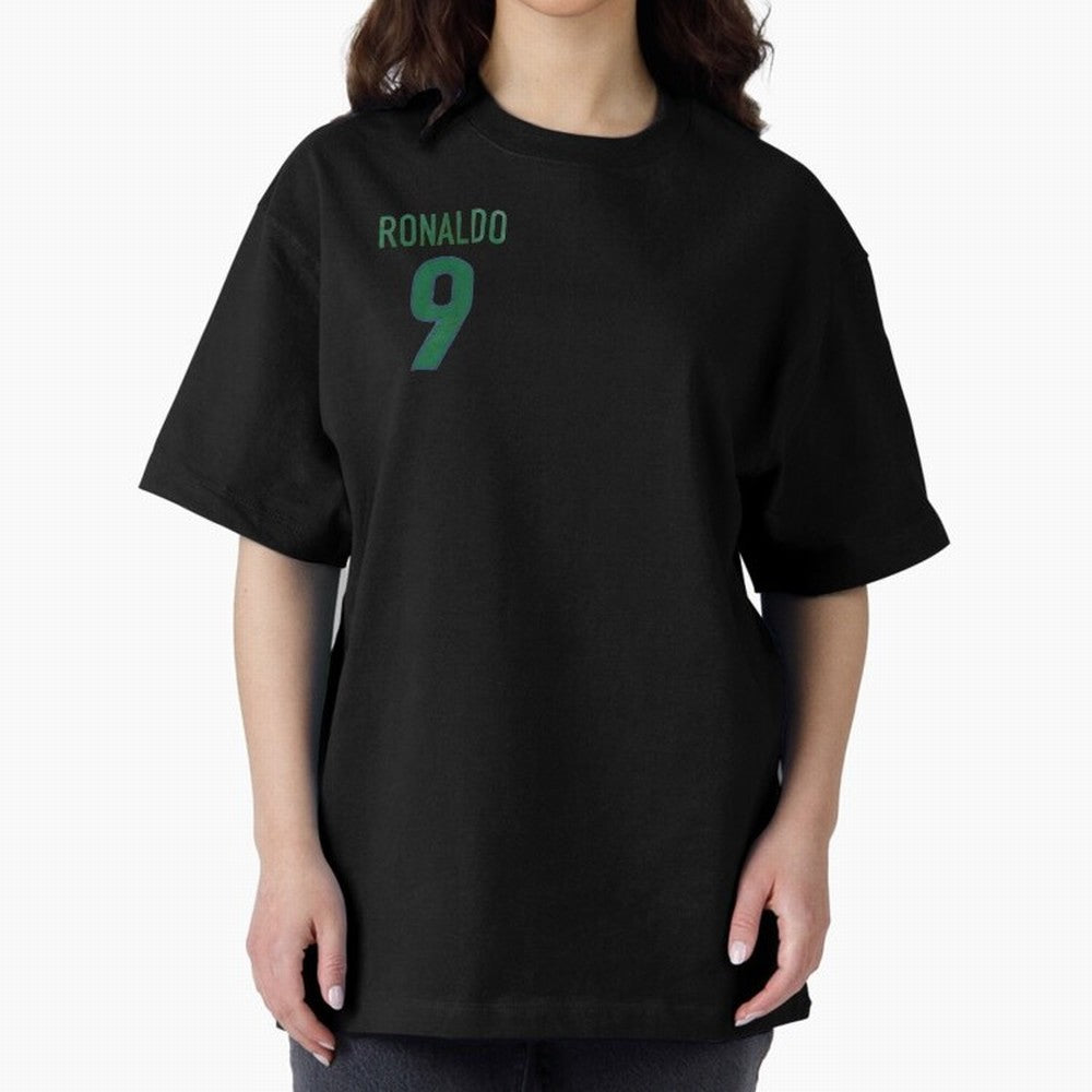 Ronaldo 9 Brazil Back of the shirt Oversized T-Shirt Feel the Trophy Chase of Global Football Passion for FIFA World Cup 2026 USA Canada Mexico, Inspired by Haaland, England, Fan Favorite Moments, National Team Passion, Big Match Drama and Soccer