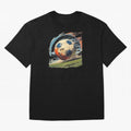 Soccer Ball in Fight Oversized T-Shirt Honor Football Greatness during FIFA World Cup 2026 USA Canada Mexico for Fans of Haaland and France, Bringing Retro Football Energy, Iconic Rivalries, Trophy Chase Drama and Stadium Atmosphere; Ideal for