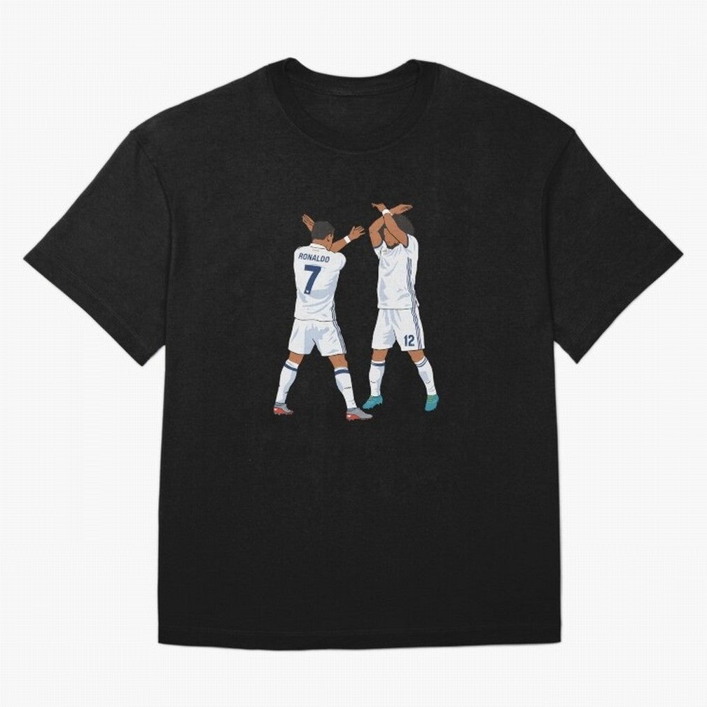 Ronaldo Madrid Celebration Duo Oversized T-Shirt Celebrate Global Passion for Match Day Hype around FIFA World Cup 2026, Mbappe and Neymar, Argentina, Game Day Rituals, Football Legends, Country Pride and the Road to the Final; Great for Watch