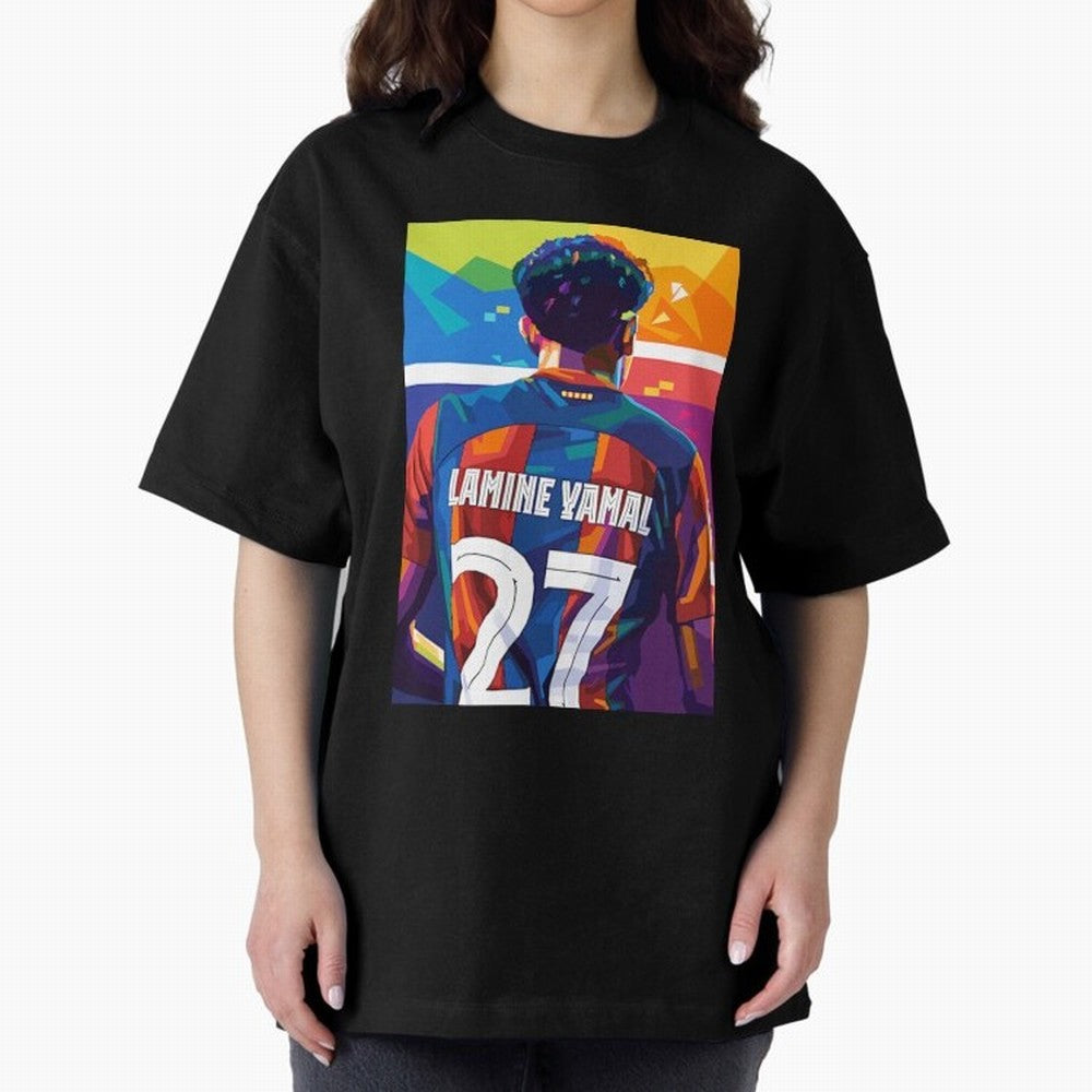 Lamine Yamal Wpap Pop Art Oversized T-Shirt Experience the FIFA World Cup 2026 USA Canada Mexico Journey through Cristiano Ronaldo, Haaland and CR7 Highlights, Brazil Pride, Football History, Final Match Energy, Crowd Noise and Once in a Lifetime