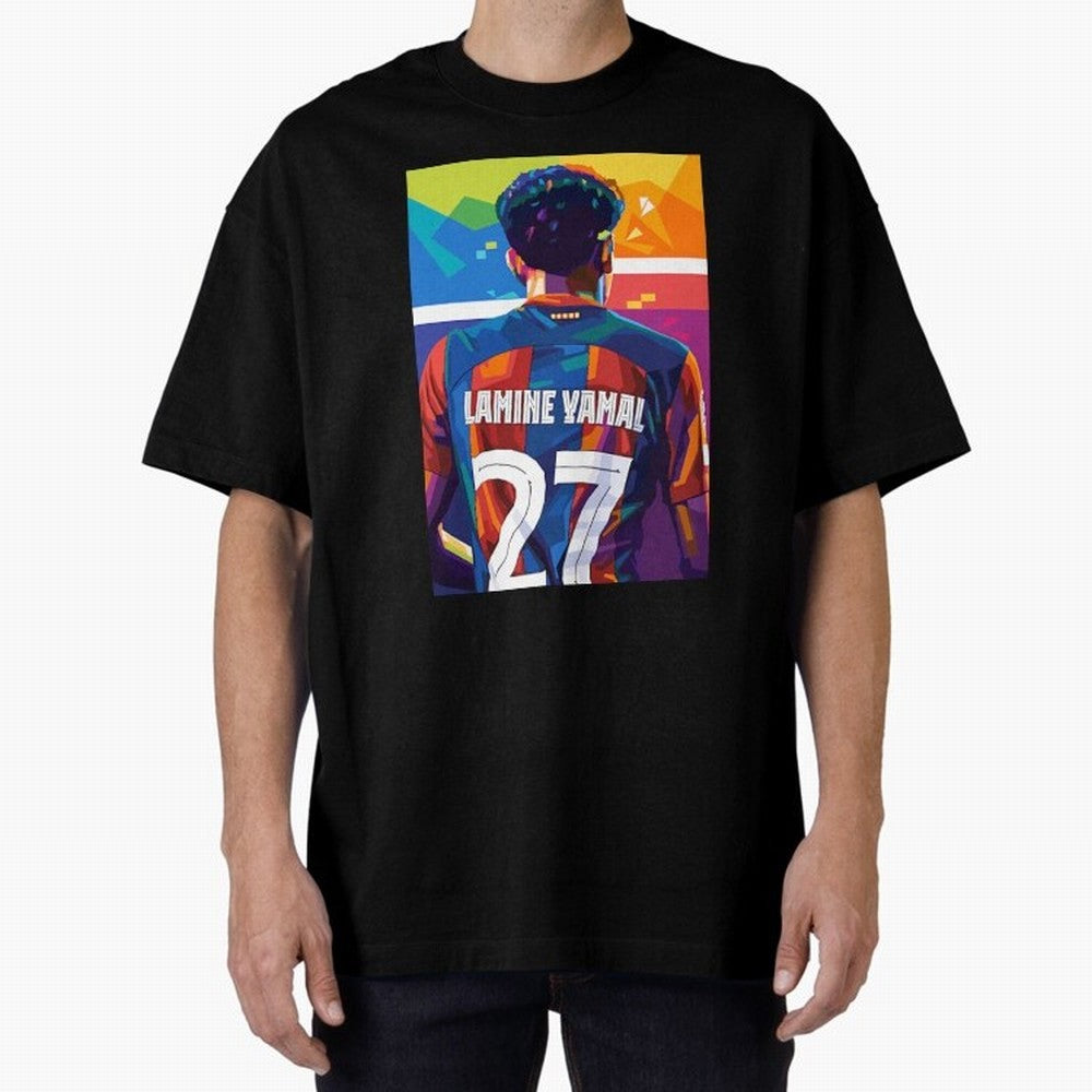 Lamine Yamal Wpap Pop Art Oversized T-Shirt Experience the FIFA World Cup 2026 USA Canada Mexico Journey through Cristiano Ronaldo, Haaland and CR7 Highlights, Brazil Pride, Football History, Final Match Energy, Crowd Noise and Once in a Lifetime