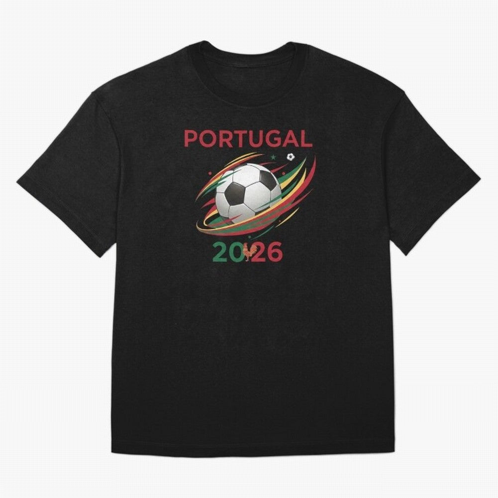 Camiseta Portugal 2026 - Bola de Futebol e Design Galo de Barcelos. Oversized T-Shirt Represent Football Lovers during the FIFA World Cup 2026 Journey through Messi, CR7 and Mbappe Highlights, Argentina Pride, Sports Nostalgia, International