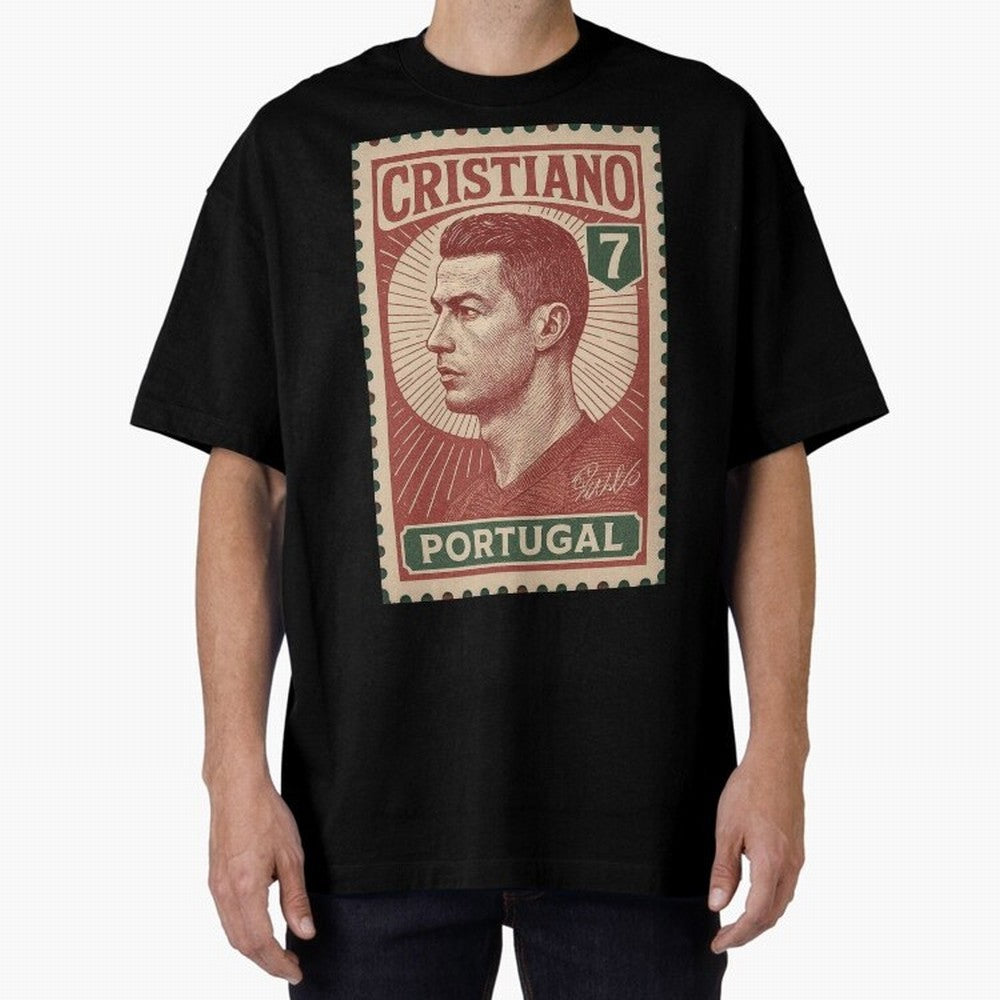 Vintage Portuguese Football Legend No.7 Poster, sticker ¨C Retro Soccer Icon Art for Fans of Manchester, Madrid & Juventus Oversized T-Shirt Share the Excitement of FIFA World Cup 2026 USA Canada Mexico Spirit, Featuring Argentina, Cristiano
