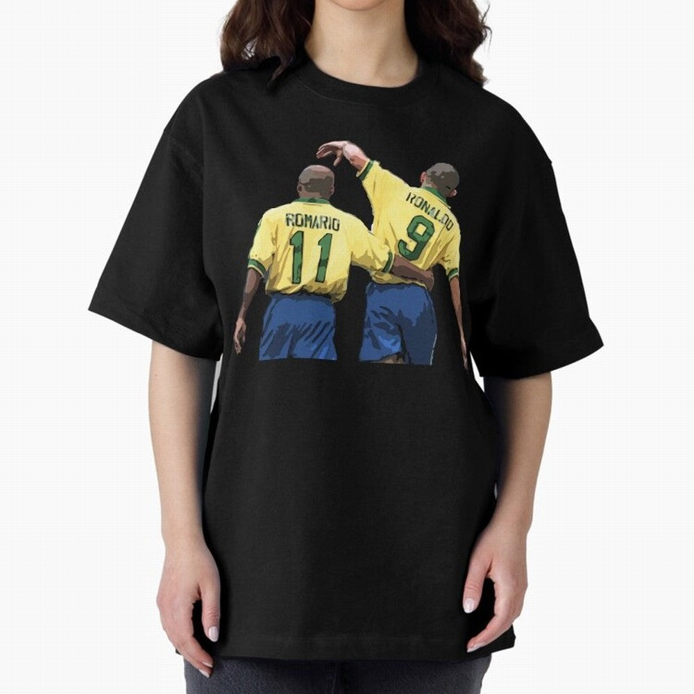 Romario & Ronaldo Oversized T-Shirt Show Your Love for FIFA World Cup 2026 for Fans of Neymar, Haaland and Cristiano Ronaldo and England and Germany, Bringing Sports Nostalgia, International Competition, Famous Players and Unforgettable Victories;