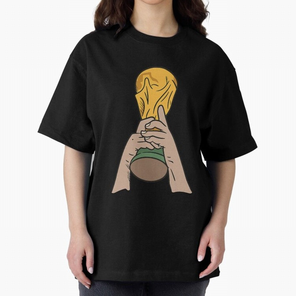 Trophy Oversized T-Shirt Show Your Tournament Heart for FIFA World Cup 2026 Group Stage for Fans of Mbappe and Neymar and Portugal, Spain and Germany, Bringing Fan Favorite Moments, National Team Passion, Big Match Drama and Soccer History; Built