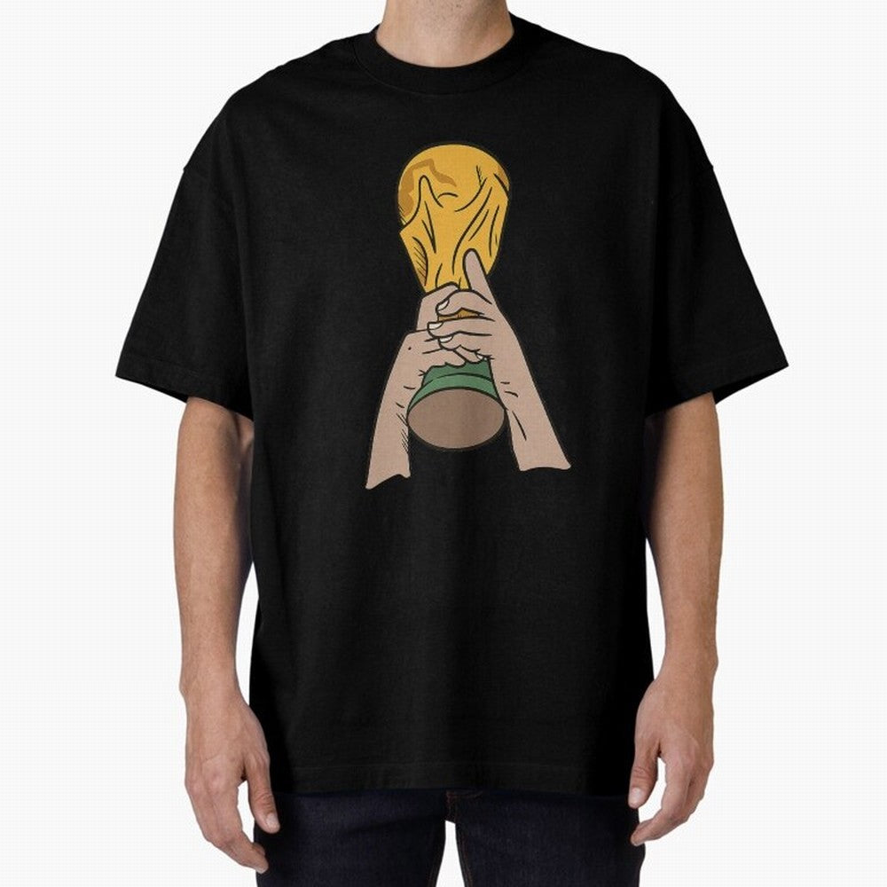 Trophy Oversized T-Shirt Show Your Tournament Heart for FIFA World Cup 2026 Group Stage for Fans of Mbappe and Neymar and Portugal, Spain and Germany, Bringing Fan Favorite Moments, National Team Passion, Big Match Drama and Soccer History; Built