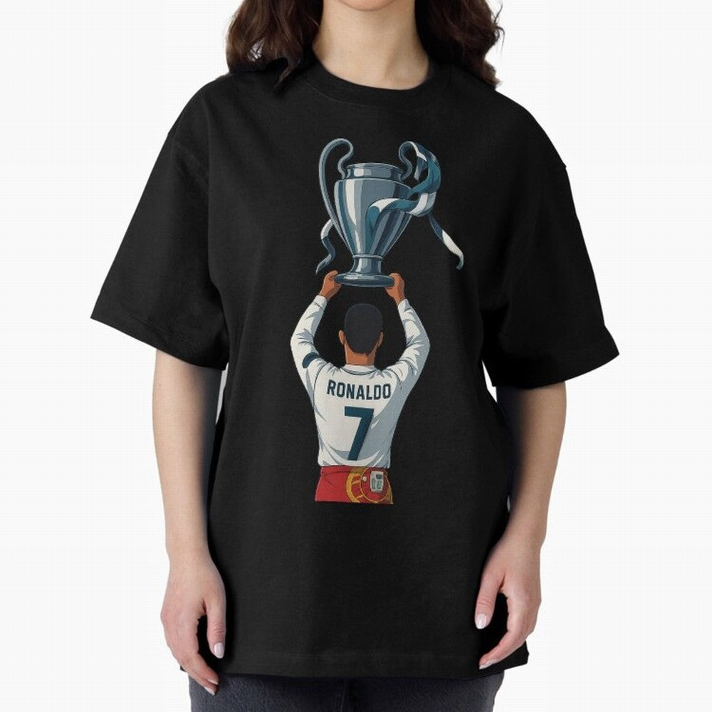Ronaldo Oversized T-Shirt Feel International Energy from Global Football Passion for FIFA World Cup 2026 USA Canada Mexico, Capturing Mbappe, Spain and Netherlands, Champion Mindset, Group Stage Buzz, Knockout Tension and Passionate Fan Culture;