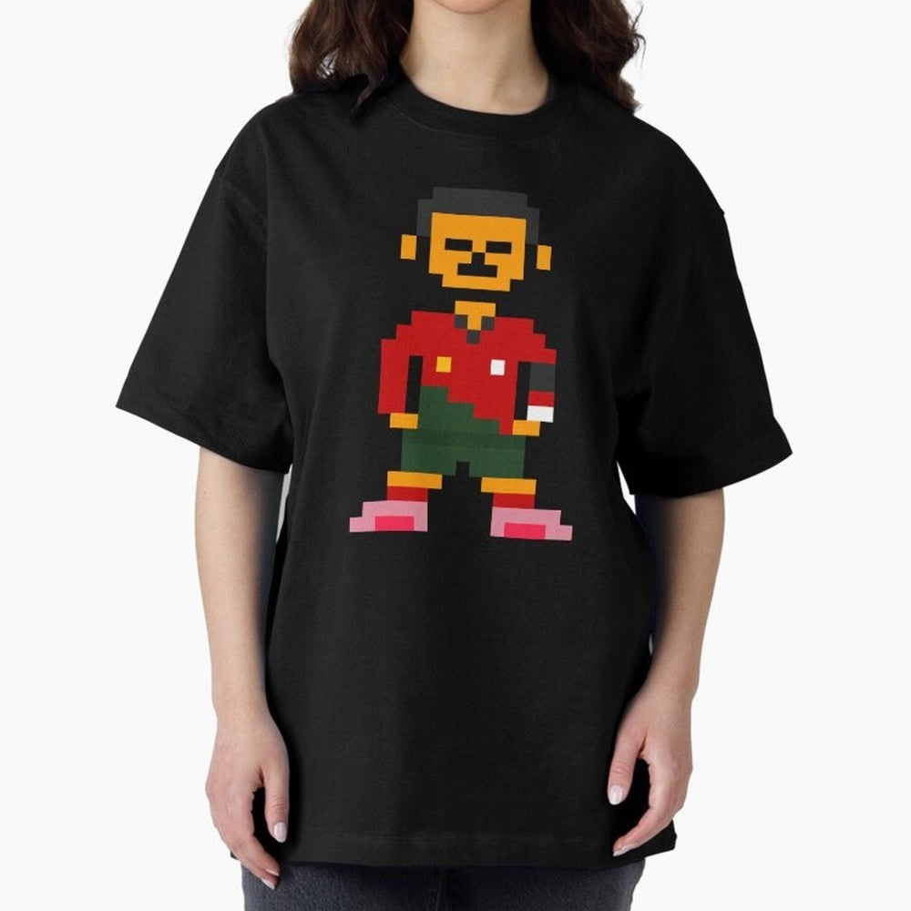 Pixel Pose Ronaldo Oversized T-Shirt Represent Global Football Passion for FIFA World Cup 2026 USA Canada Mexico, Made for Messi and Cristiano Ronaldo, England, France and Netherlands, Game Day Rituals, Football Legends, Country Pride and the Road