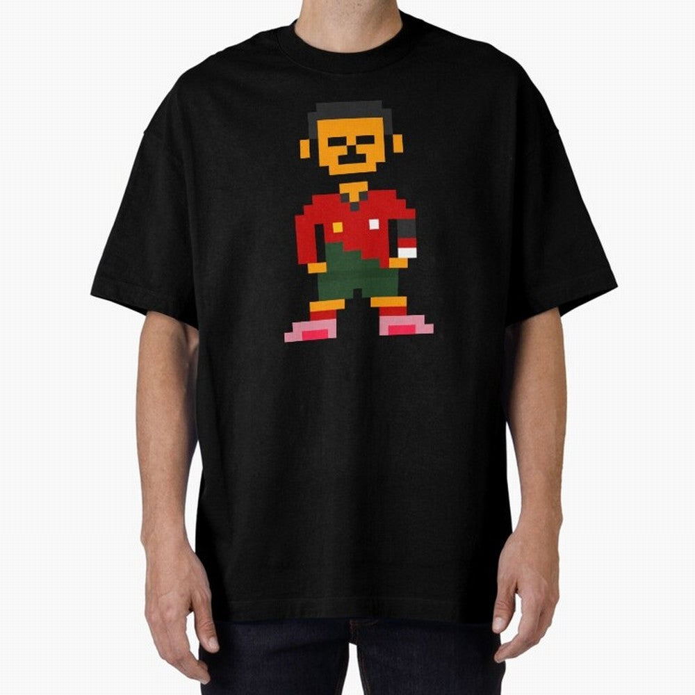 Pixel Pose Ronaldo Oversized T-Shirt Represent Global Football Passion for FIFA World Cup 2026 USA Canada Mexico, Made for Messi and Cristiano Ronaldo, England, France and Netherlands, Game Day Rituals, Football Legends, Country Pride and the Road
