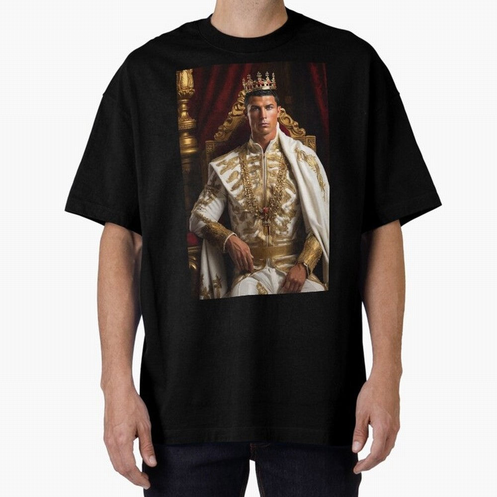 Ronaldo king Oversized T-Shirt Support the Legends of FIFA World Cup 2026 Group Stage Spirit, Inspired by Portugal, Messi, CR7 and Mbappe, Classic Soccer Heritage, Championship Pressure, Fan Loyalty and International Pride; Great for Watch Parties,