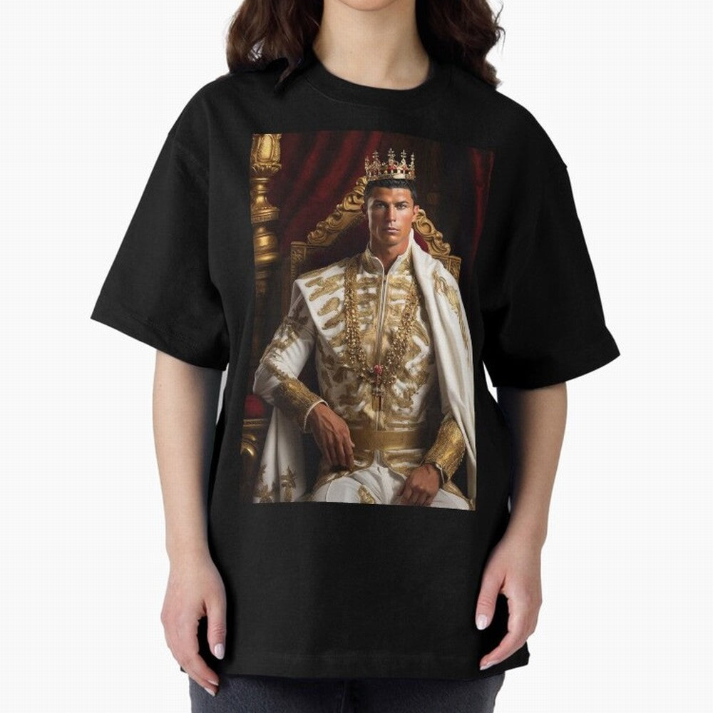 Ronaldo king Oversized T-Shirt Support the Legends of FIFA World Cup 2026 Group Stage Spirit, Inspired by Portugal, Messi, CR7 and Mbappe, Classic Soccer Heritage, Championship Pressure, Fan Loyalty and International Pride; Great for Watch Parties,