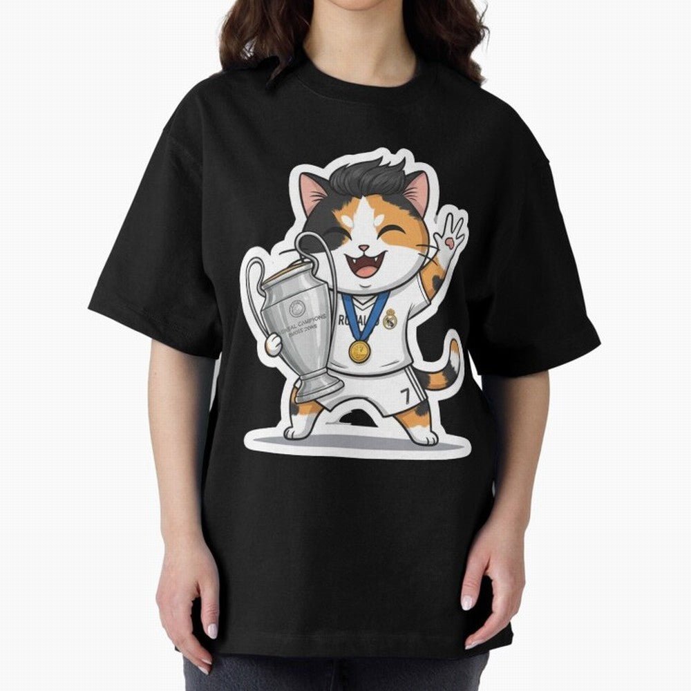 Kitten - Ucl Tittle | Ronaldo Oversized T-Shirt Carry National Pride through FIFA World Cup 2026 USA Canada Mexico Spirit, Filled with England and Germany, Messi, CR7 and Mbappe, Sports Nostalgia, International Competition, Famous Players and