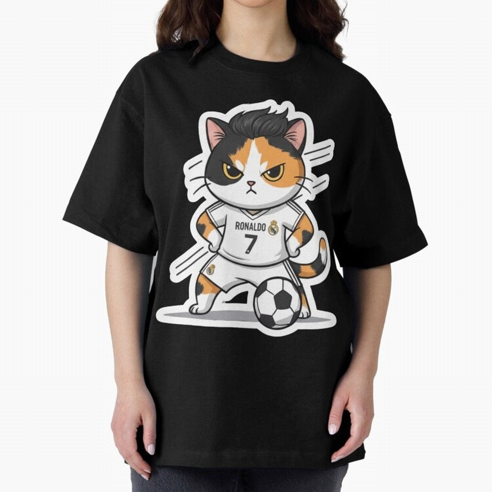 Kitten - Ronaldo | Real madrid Oversized T-Shirt Fuel the Hype around FIFA World Cup 2026 USA Canada Mexico for Fans of Messi, CR7 and Mbappe and England, France and Netherlands, Bringing Stadium Memories, Football Loyalty, International Chants and