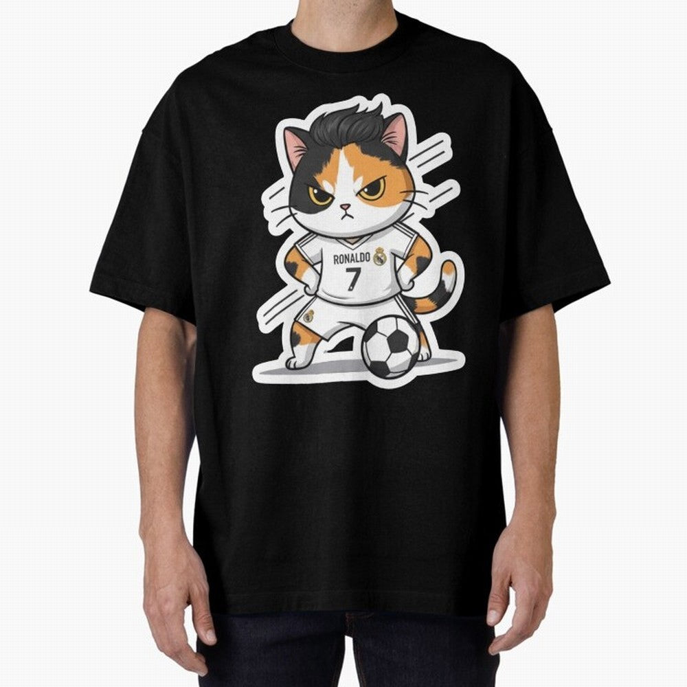 Kitten - Ronaldo | Real madrid Oversized T-Shirt Fuel the Hype around FIFA World Cup 2026 USA Canada Mexico for Fans of Messi, CR7 and Mbappe and England, France and Netherlands, Bringing Stadium Memories, Football Loyalty, International Chants and