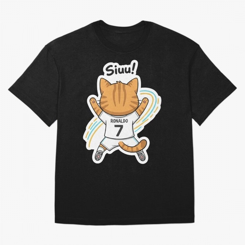 Kitten - Funny Siuuu Celebration Cat Meme | Ronaldo Oversized T-Shirt Feel the Trophy Chase of Match Day Hype around FIFA World Cup 2026, Neymar, Haaland and Cristiano Ronaldo, Brazil, Goal Celebration Energy, Supporter Heritage, Football Icons and