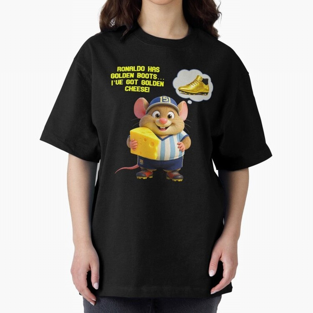 Zippy¡¯s Golden Cheese vs Ronaldo Oversized T-Shirt Feel the Roar of Match Day Hype around FIFA World Cup 2026 USA Canada Mexico, Haaland and Mbappe, Spain and Netherlands, Worldwide Fan Energy, Dramatic Goals, Stadium Lights and Championship