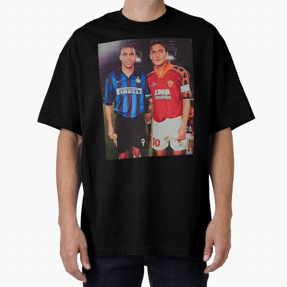 Clash of Class. Francesco Totti and Ronaldo Nazario sometime in the 90s. Oversized T-Shirt Feel the FIFA World Cup 2026 Group Stage Journey through Haaland Highlights, Portugal Pride, Supporter Pride, Iconic Celebrations, Legendary Names and Global