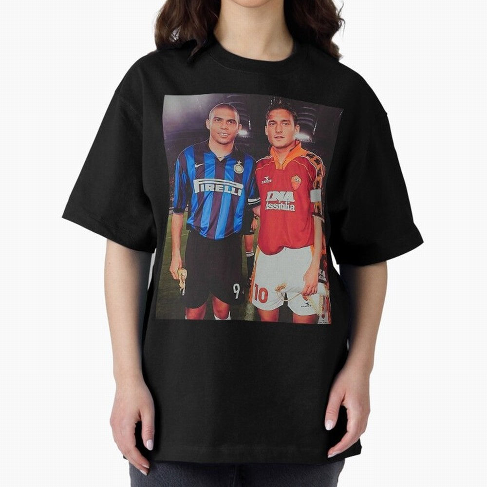 Clash of Class. Francesco Totti and Ronaldo Nazario sometime in the 90s. Oversized T-Shirt Feel the FIFA World Cup 2026 Group Stage Journey through Haaland Highlights, Portugal Pride, Supporter Pride, Iconic Celebrations, Legendary Names and Global